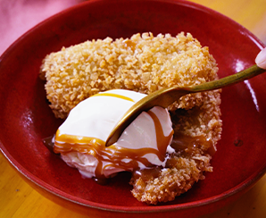 Banana Frita com Sorvete