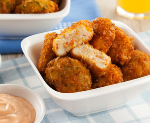 Nuggets de frango e legumes